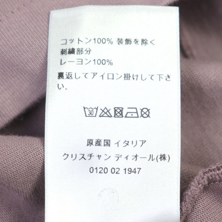 極美品○DIOR ディオール オム 2022年製 213J649A0554 コットン100% ロゴ刺繍 ハイネック 長袖Ｔシャツ L イタリア製 正規品 メンズ