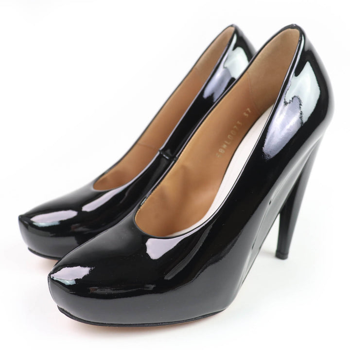 極美品☆Maison Margiela 22 メゾンマルジェラ22 58WL0073 パテントレザー パンプス ブラック 37 箱・保存袋付き イタリア製 レディース