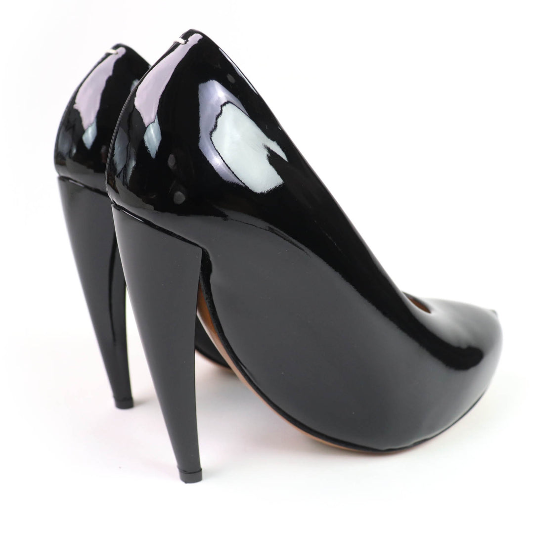 極美品☆Maison Margiela 22 メゾンマルジェラ22 58WL0073 パテントレザー パンプス ブラック 37 箱・保存袋付き イタリア製 レディース