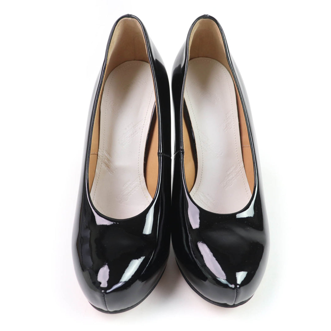 極美品☆Maison Margiela 22 メゾンマルジェラ22 58WL0073 パテントレザー パンプス ブラック 37 箱・保存袋付き イタリア製 レディース