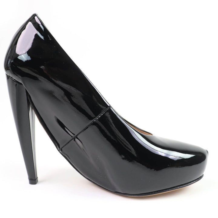 極美品☆Maison Margiela 22 メゾンマルジェラ22 58WL0073 パテントレザー パンプス ブラック 37 箱・保存袋付き イタリア製 レディース