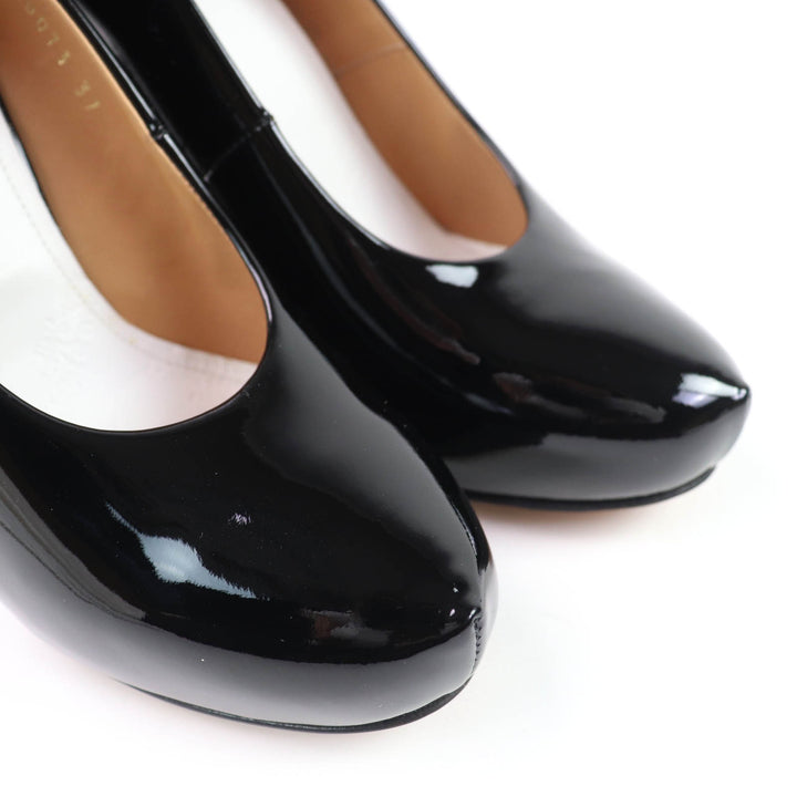 極美品☆Maison Margiela 22 メゾンマルジェラ22 58WL0073 パテントレザー パンプス ブラック 37 箱・保存袋付き イタリア製 レディース