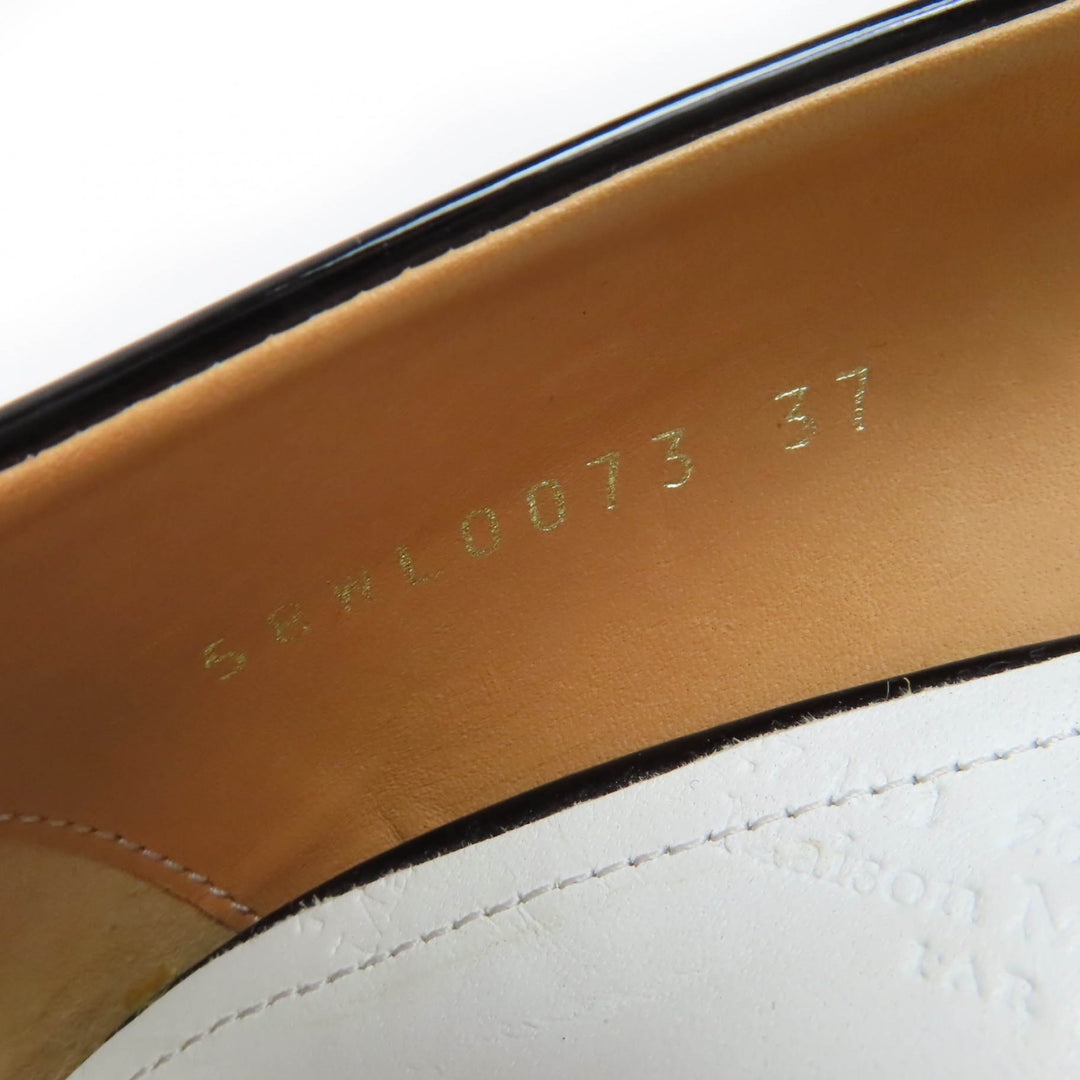 極美品☆Maison Margiela 22 メゾンマルジェラ22 58WL0073 パテントレザー パンプス ブラック 37 箱・保存袋付き イタリア製 レディース