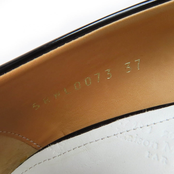 極美品☆Maison Margiela 22 メゾンマルジェラ22 58WL0073 パテントレザー パンプス ブラック 37 箱・保存袋付き イタリア製 レディース