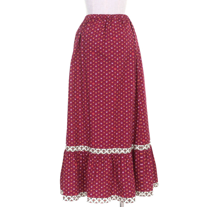 未使用品◇GUCCI グッチ 741252 ZAM1S コットン100% インターロッキングG 花柄 裾フレア ロング スカート マルチ 36 イタリア製 正規品