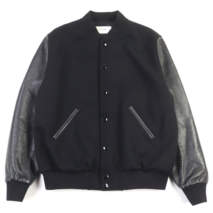 未使用品○CELINE セリーヌ 22AW 2V09M896C BOY DOLL TEDDY JACKET ボーイドール レザー切替 テディジャケット 50 正規品 定価445500円
