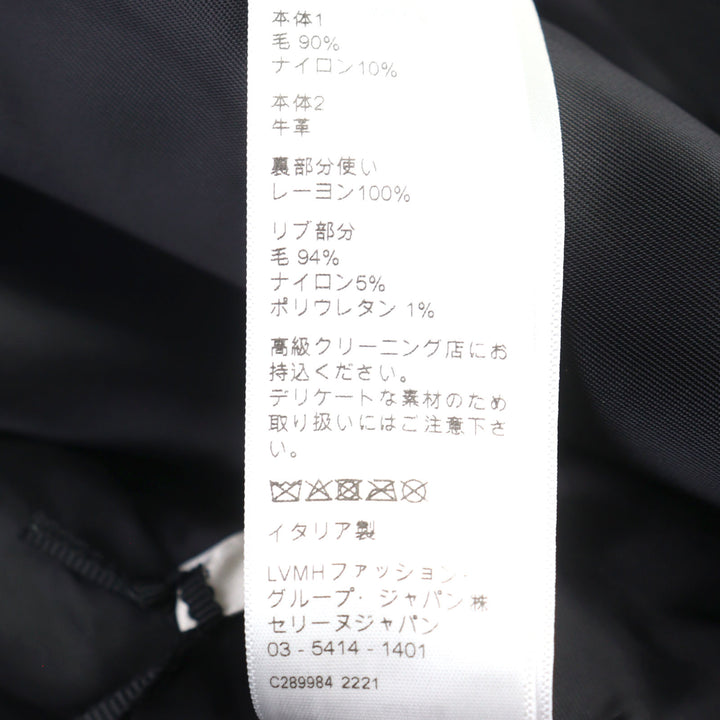 未使用品○CELINE セリーヌ 22AW 2V09M896C BOY DOLL TEDDY JACKET ボーイドール レザー切替 テディジャケット 50 正規品 定価445500円