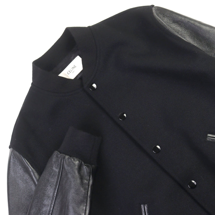 未使用品○CELINE セリーヌ 22AW 2V09M896C BOY DOLL TEDDY JACKET ボーイドール レザー切替 テディジャケット 50 正規品 定価445500円