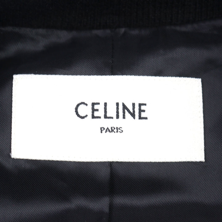 未使用品○CELINE セリーヌ 22AW 2V09M896C BOY DOLL TEDDY JACKET ボーイドール レザー切替 テディジャケット 50 正規品 定価445500円