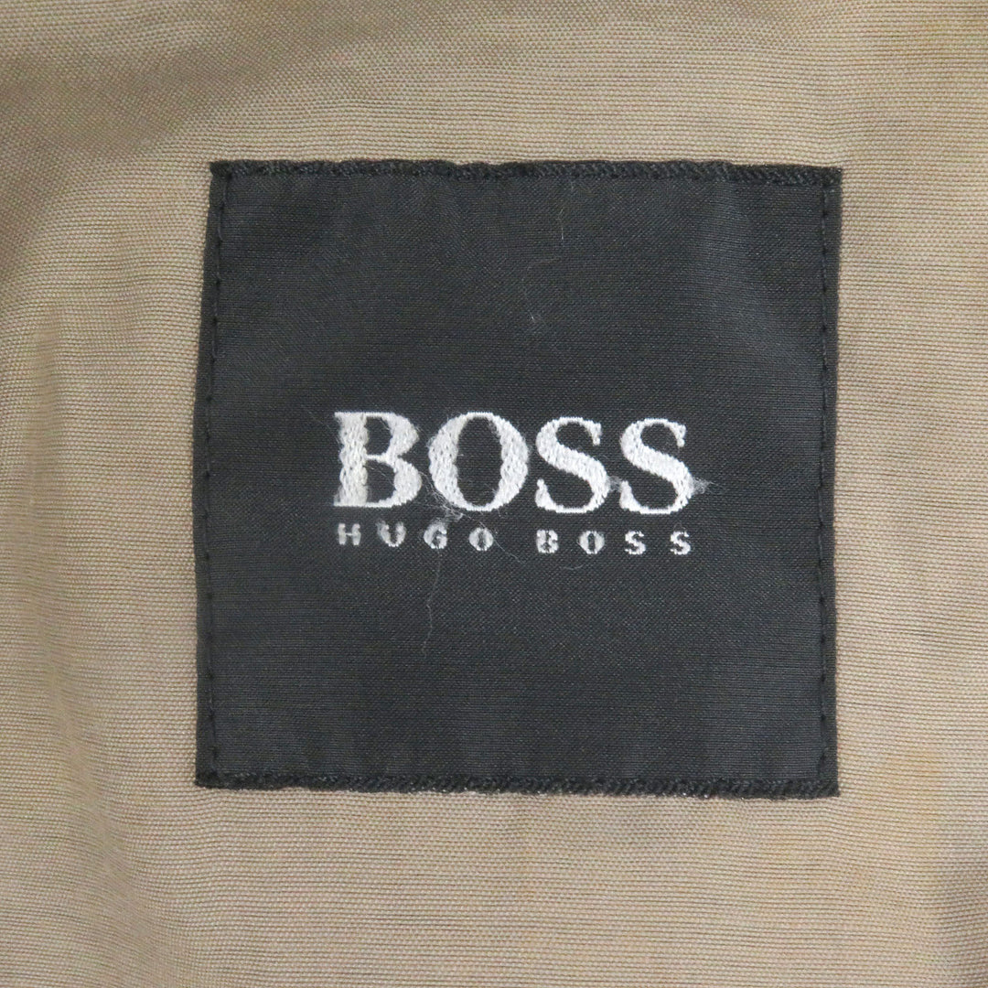 人気□HUGO BOSS ヒューゴボス ヤギ革 ゴートスキン レザージャケット ライダース バイカージャケット チャコール系 46 正規品 メンズ