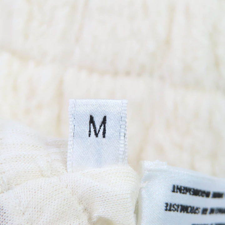 極美品★CHANEL シャネル ラパンファー ココマークチェーン付 リボンデザイン グローブ 手袋 オフホワイト M レディース