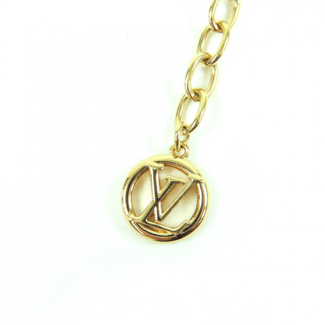 極美品☆LOUIS VUITTON ルイヴィトン 2024年製 M02389 ネックレス・マイLV ハート ラインストーン ゴールド 箱・保存袋付き イタリア製