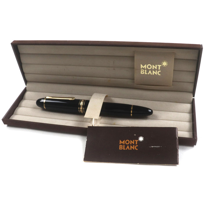 美品▼MONTBLANC モンブラン マイスターシュテュック 149 ペン先14K Fニブ ホワイトスター 万年筆 ブラック ゴールド ケース付 ドイツ製