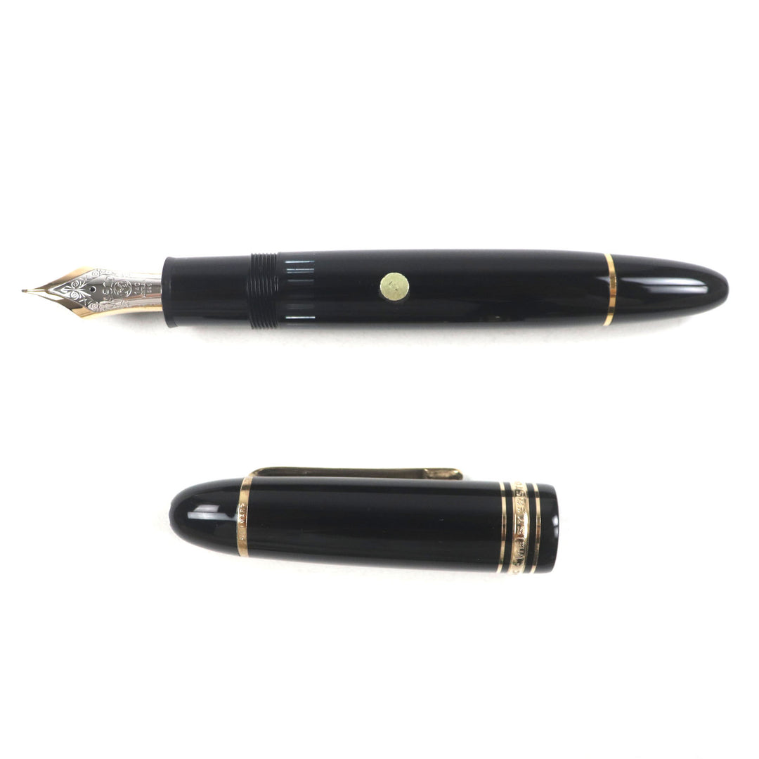 美品▼MONTBLANC モンブラン マイスターシュテュック 149 ペン先14K Fニブ ホワイトスター 万年筆 ブラック ゴールド ケース付 ドイツ製