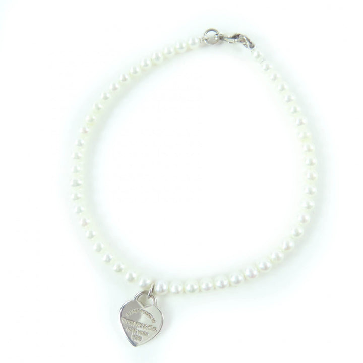 美品☆TIFFANY&amp;Co. リターン トゥ ティファニー ミニハートタグ ブレスレット 925 フレッシュウォーターパール シルバー 重量4.1g