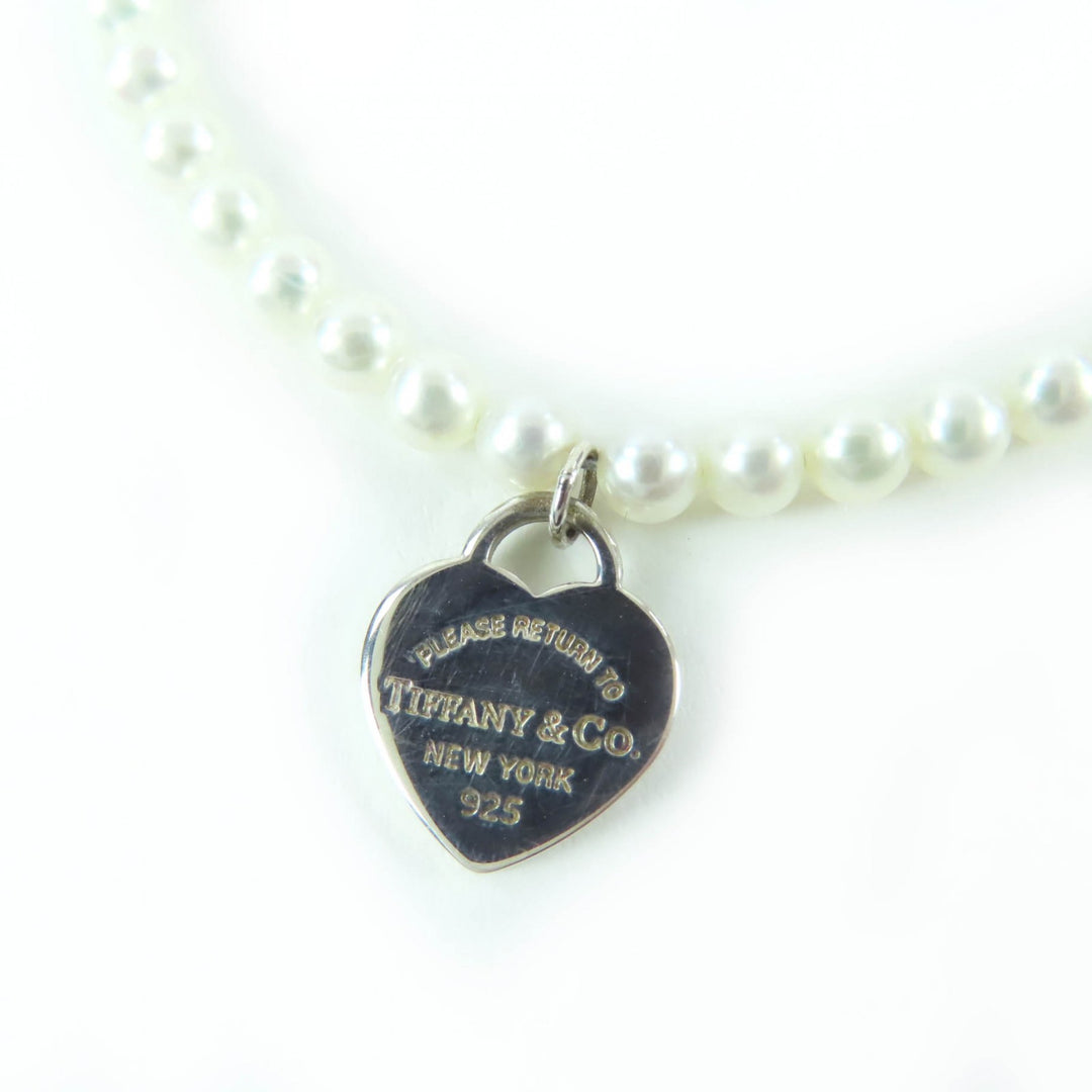 美品☆TIFFANY&amp;Co. リターン トゥ ティファニー ミニハートタグ ブレスレット 925 フレッシュウォーターパール シルバー 重量4.1g