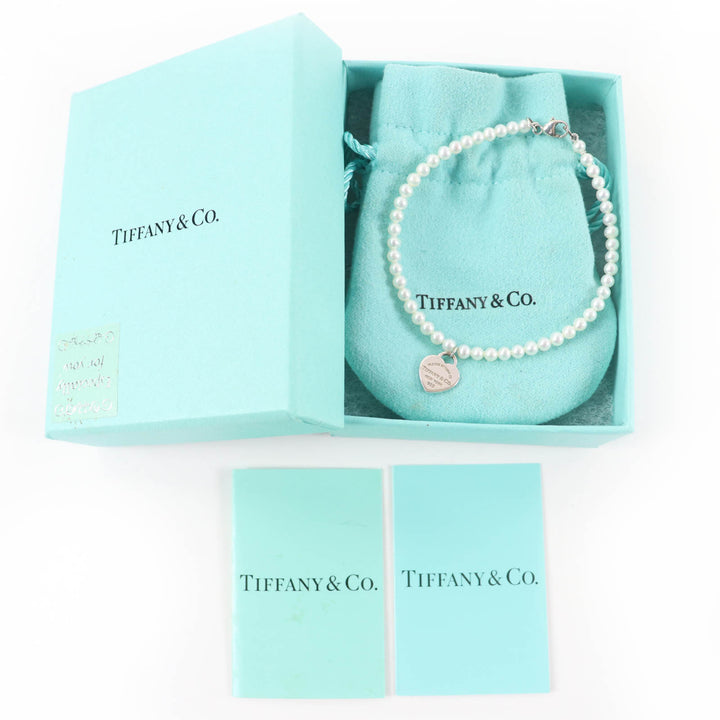 美品☆TIFFANY&amp;Co. リターン トゥ ティファニー ミニハートタグ ブレスレット 925 フレッシュウォーターパール シルバー 重量4.1g