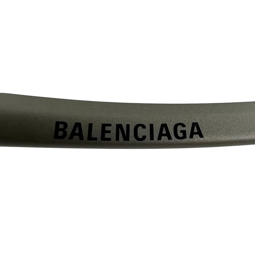 極美品▲BALENCIAGA バレンシアガ BB0229S ミラーレンズ メタリック サングラス カーキグレー 59□20 125 イタリア製 メンズ