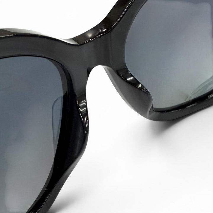 良品★CHANEL シャネル 5339-H-A ココマーク エコパール スクエア シェイプ サングラス ブラック シルバー金具 55□18 140 イタリア製