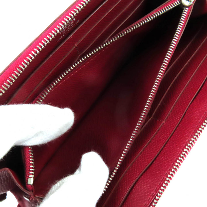 美品★HERMES エルメス アザップロングクラシック ルビー ヴォーエプソン ラウンドジップウォレット 長財布 □R刻印 箱付　フランス製