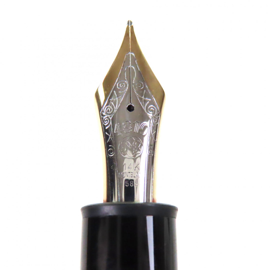 良品▼MONTBLANC モンブラン マイスターシュテュック 149 ペン先14K Fニブ ホワイトスター 万年筆 ブラック ゴールド メンズ