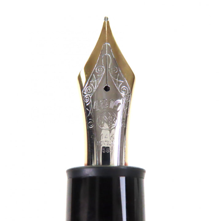 良品▼MONTBLANC モンブラン マイスターシュテュック 149 ペン先14K Fニブ ホワイトスター 万年筆 ブラック ゴールド メンズ