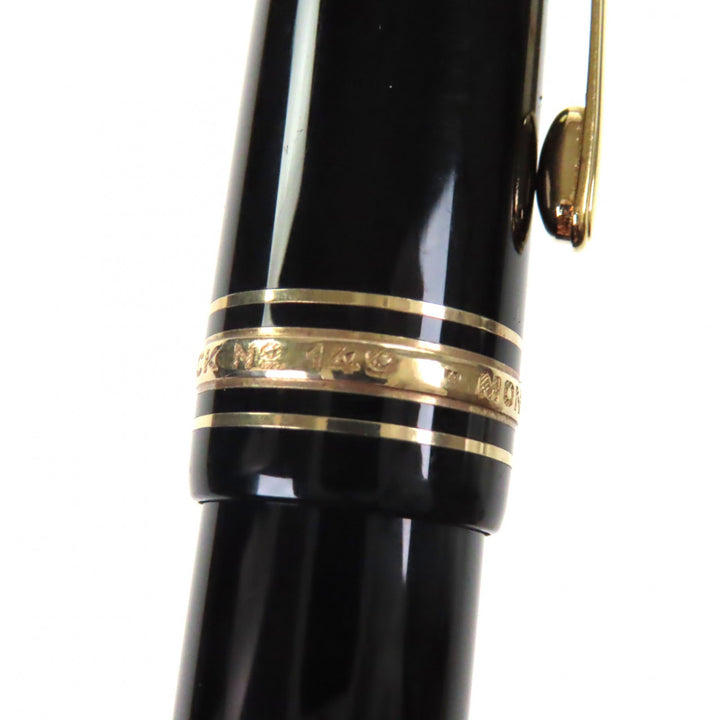 良品▼MONTBLANC モンブラン マイスターシュテュック 149 ペン先14K Fニブ ホワイトスター 万年筆 ブラック ゴールド メンズ