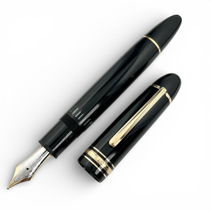 良品▲MONTBLANC モンブラン マイスターシュテュック 149 ペン先14K Bニブ ホワイトスター 万年筆 ブラック ゴールド ドイツ製 メンズ