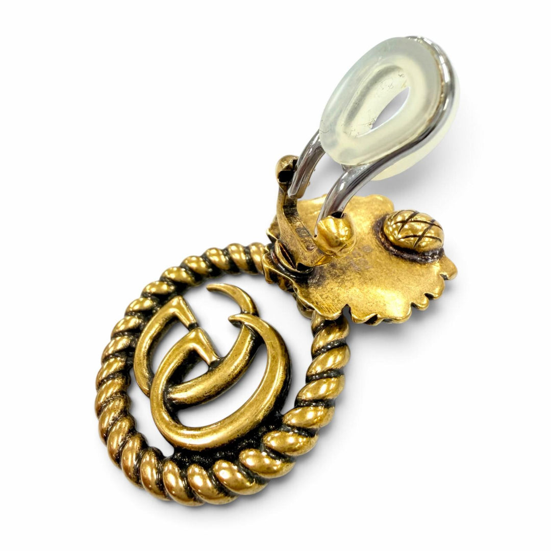 美品☆GUCCI グッチ GGマーモント ライオンヘッド アクセサリー イヤリング ゴールド イタリア製 レディース 保存袋付き