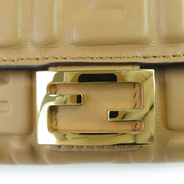極美品☆FENDI フェンディ 8M0251 立体FFロゴ FF金具 バゲット コンチネンタル ナッパレザー ロングウォレット 長財布 ブラウン系