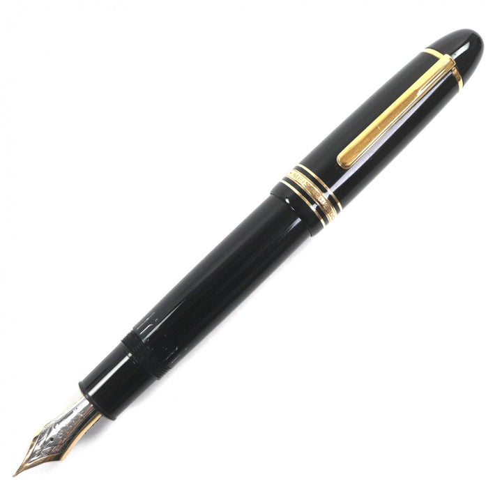 良品▼MONTBLANC モンブラン マイスターシュテュック 149 ペン先14K Fニブ ホワイトスター 万年筆 ブラック ゴールド ドイツ製 メンズ