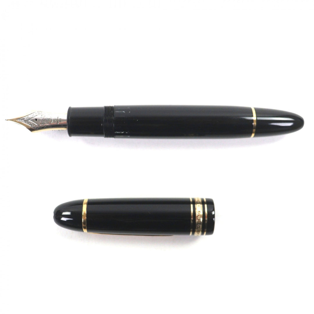 良品▼MONTBLANC モンブラン マイスターシュテュック 149 ペン先14K Fニブ ホワイトスター 万年筆 ブラック ゴールド ドイツ製 メンズ