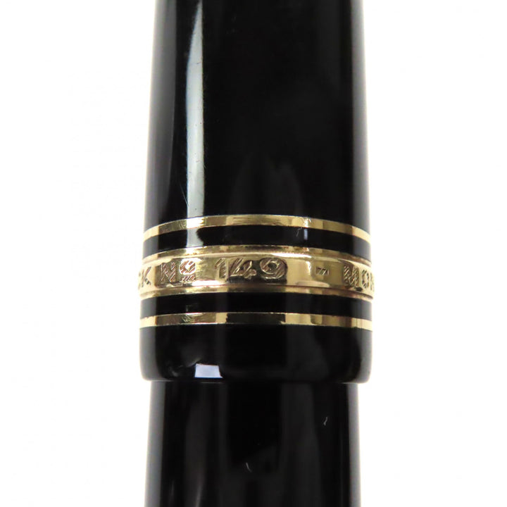 良品▼MONTBLANC モンブラン マイスターシュテュック 149 ペン先14K Fニブ ホワイトスター 万年筆 ブラック ゴールド ドイツ製 メンズ