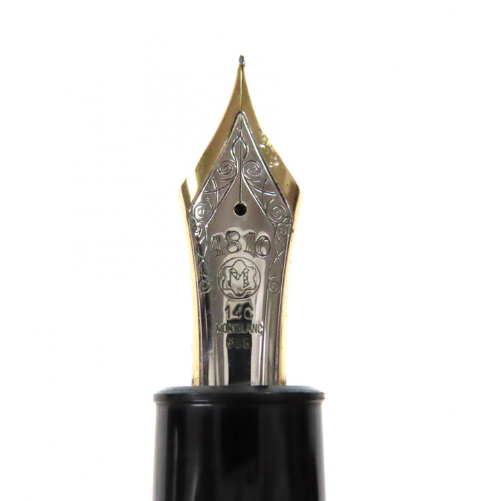良品▼MONTBLANC モンブラン マイスターシュテュック 149 ペン先14K Fニブ ホワイトスター 万年筆 ブラック ゴールド ドイツ製 メンズ