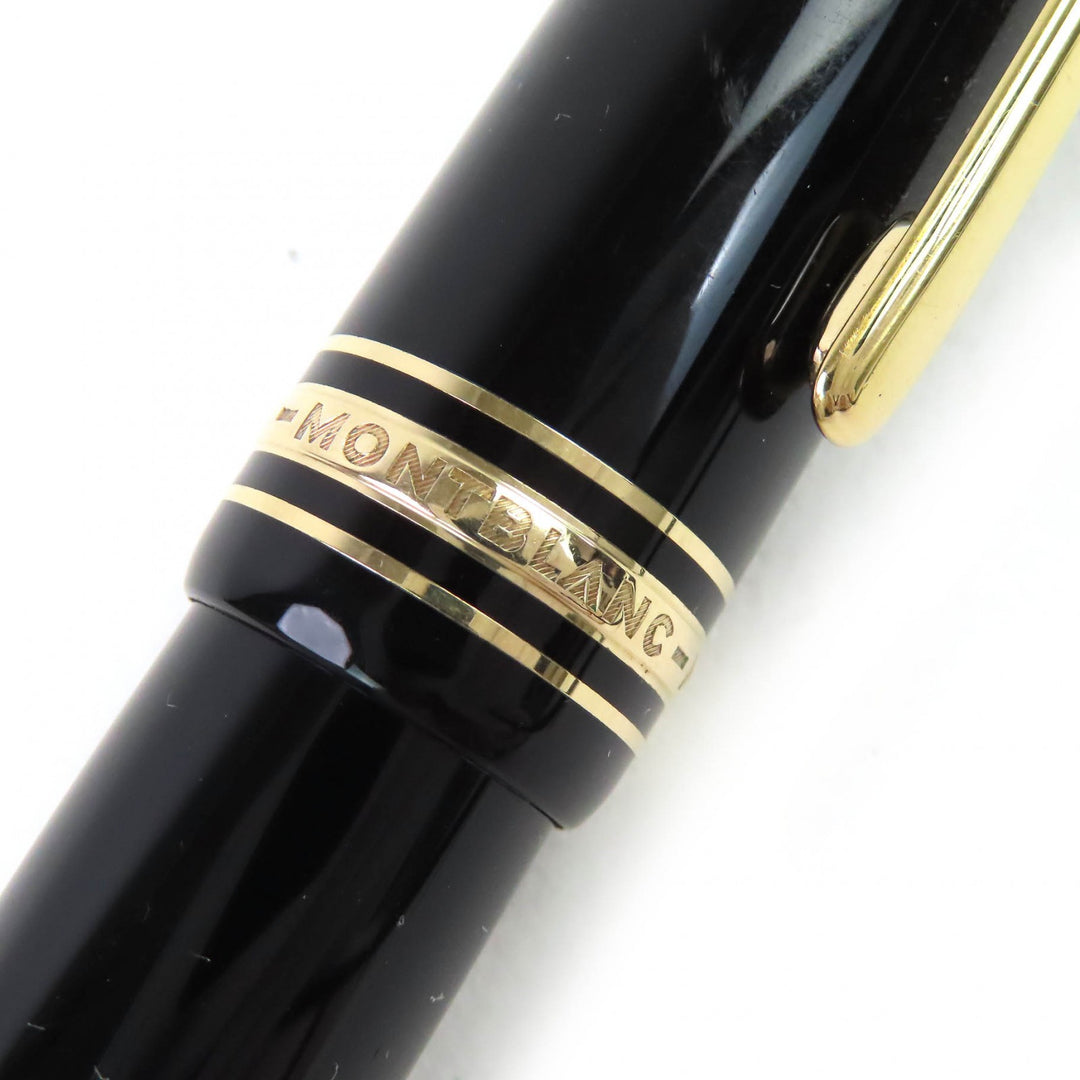 良品△MONTBLANC モンブラン マイスターシュテュック 149 Fニブ ペン先18K ホワイトスター 万年筆 ブラック ゴールド 西ドイツ メンズ
