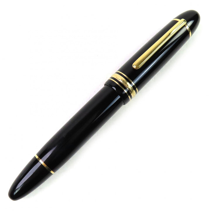 良品△MONTBLANC モンブラン マイスターシュテュック 149 Fニブ ペン先18K ホワイトスター 万年筆 ブラック 西ドイツ製 メンズ　