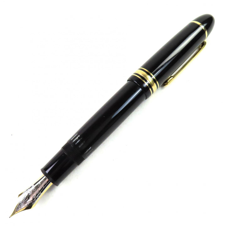 良品△MONTBLANC モンブラン マイスターシュテュック 149 Fニブ ペン先18K ホワイトスター 万年筆 ブラック 西ドイツ製 メンズ　
