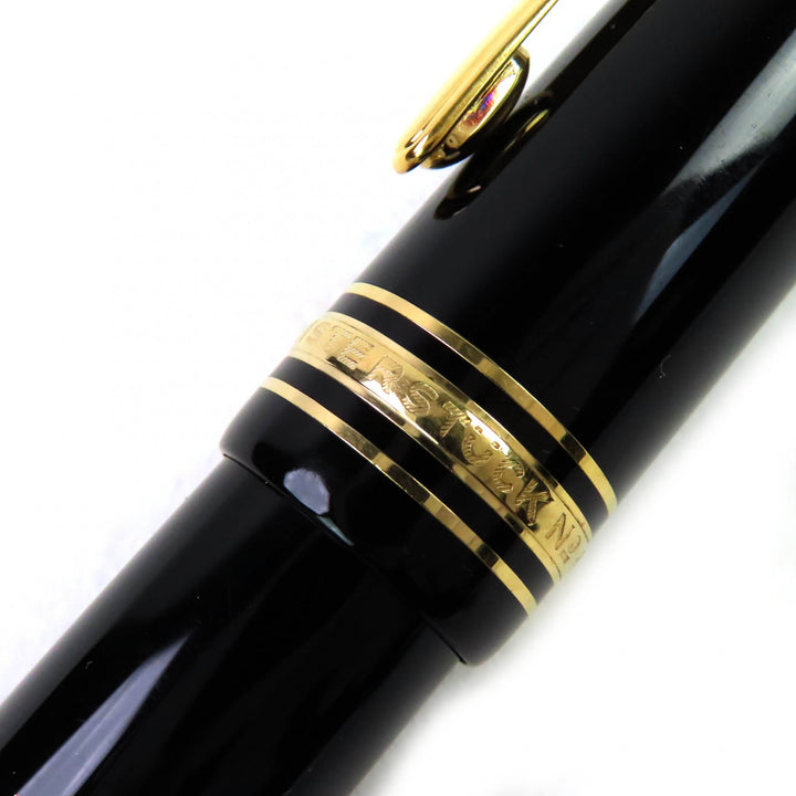 良品△MONTBLANC モンブラン マイスターシュテュック 149 Fニブ ペン先18K ホワイトスター 万年筆 ブラック 西ドイツ製 メンズ　