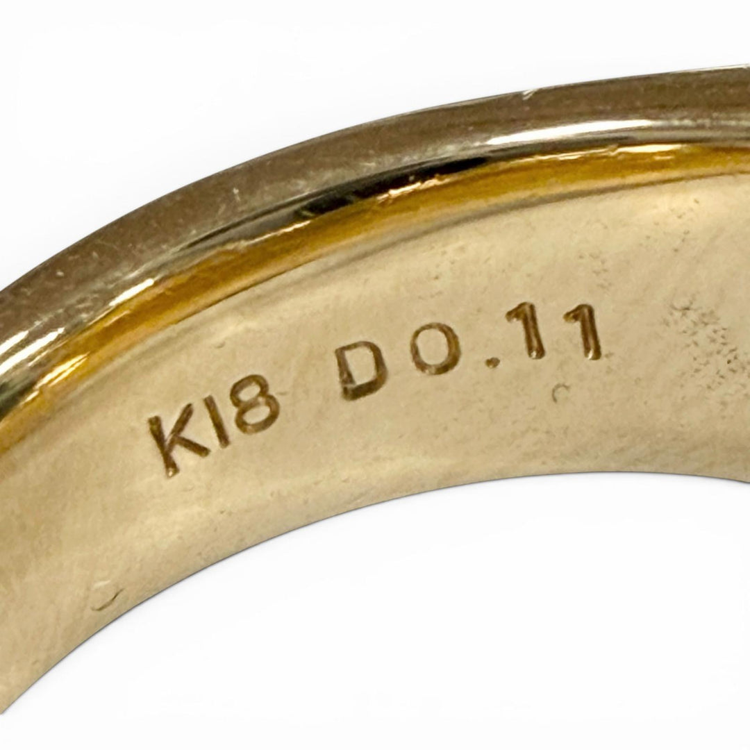 美品▼GARDEL ガーデル ホースシューリング K18 ダイヤモンド D0.11 指輪 ゴールド JP14号 重量17.51g メンズ レディース アクセサリー