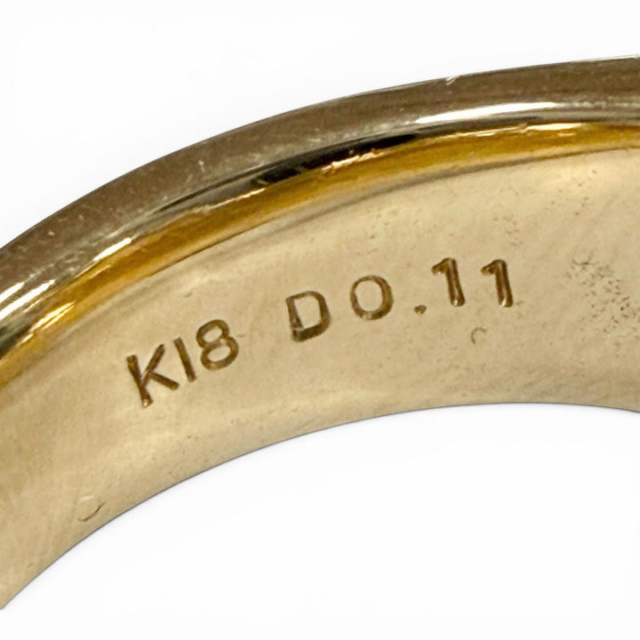 美品▼GARDEL ガーデル ホースシューリング K18 ダイヤモンド D0.11 指輪 ゴールド JP14号 重量17.51g メンズ レディース アクセサリー