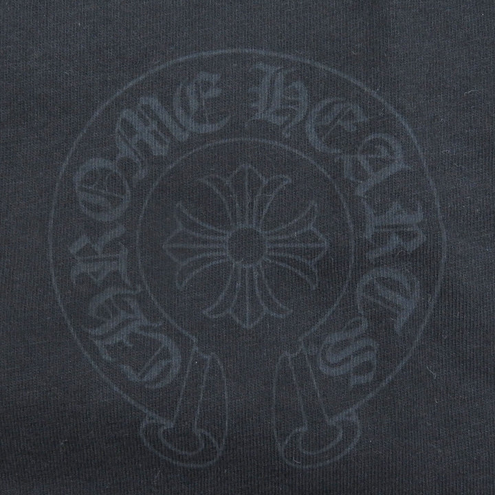 極美品□CHROME HEARTS クロムハーツ クロスボールボタン ホースシューロゴ 薄手 半袖ポロシャツ ブラック XS USA製 正規品 メンズ
