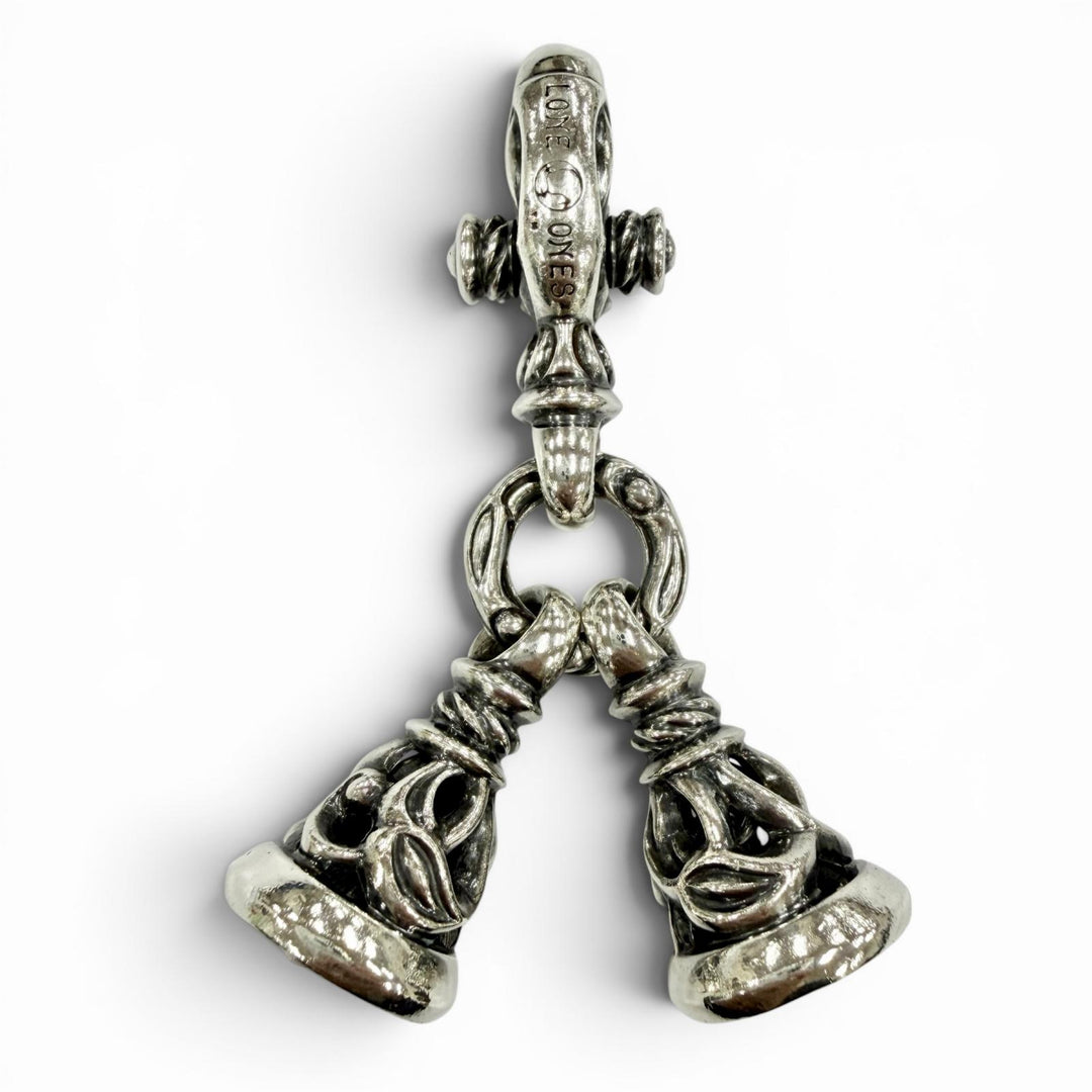 美品◇LONE ONES ロンワンズ 2クレーンベル M 925 キークラスプ キーホルダー アクセサリー シルバー USA製 重量56.5g メンズ