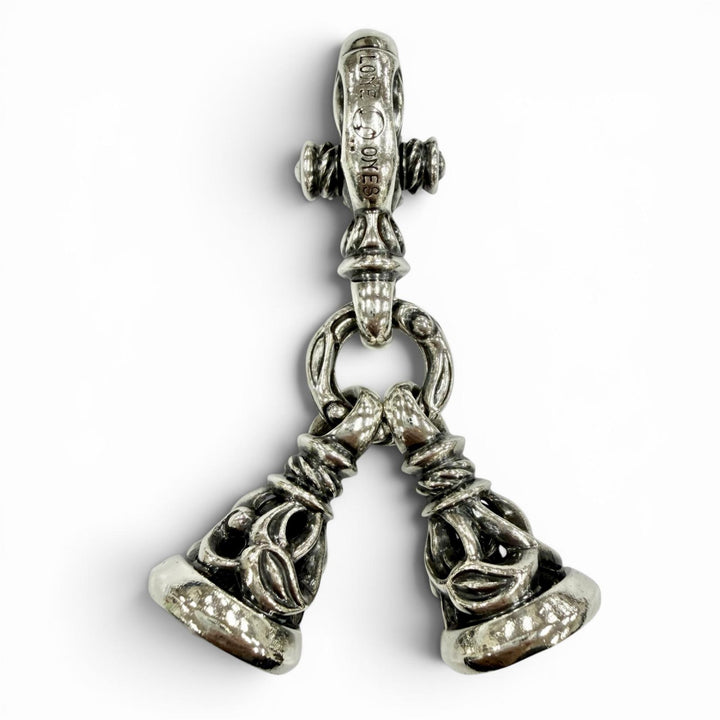 美品◇LONE ONES ロンワンズ 2クレーンベル M 925 キークラスプ キーホルダー アクセサリー シルバー USA製 重量56.5g メンズ