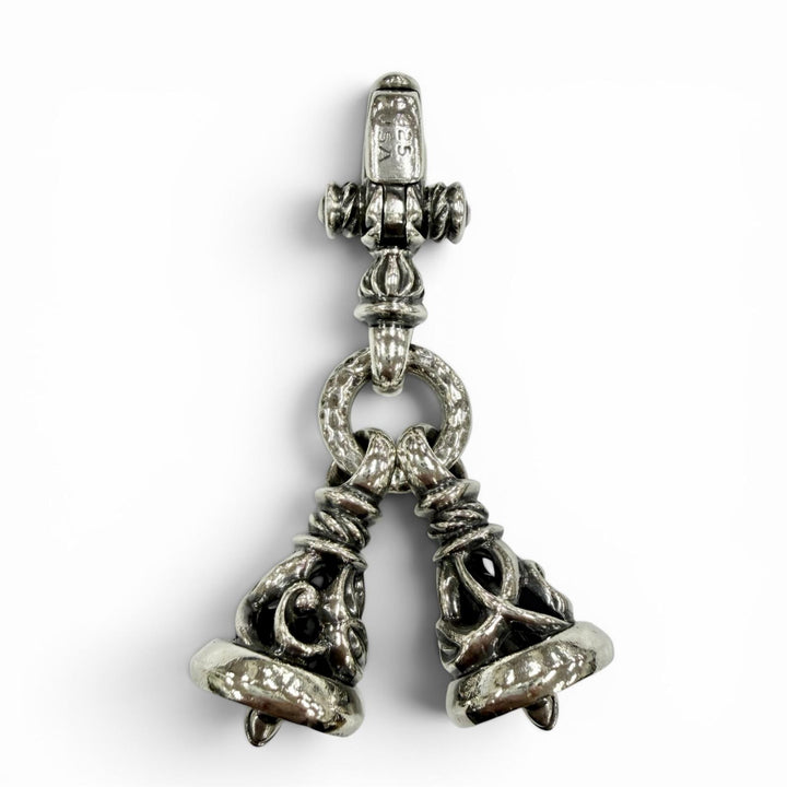 美品◇LONE ONES ロンワンズ 2クレーンベル M 925 キークラスプ キーホルダー アクセサリー シルバー USA製 重量56.5g メンズ
