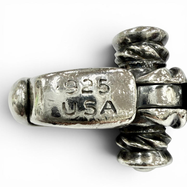 美品◇LONE ONES ロンワンズ 2クレーンベル M 925 キークラスプ キーホルダー アクセサリー シルバー USA製 重量56.5g メンズ