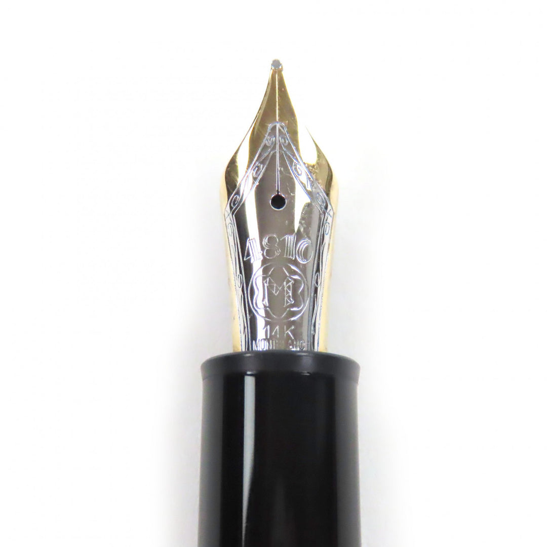 極美品□MONTBLANC モンブラン マイスターシュテュック クラシック ペン先14K Mニブ キャップ式 万年筆 ブラック ゴールド ドイツ製　