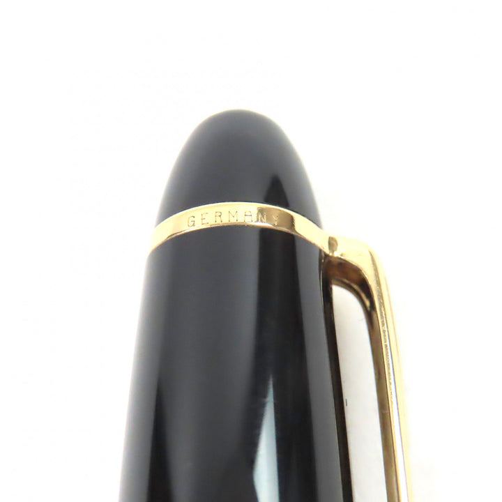 極美品□MONTBLANC モンブラン マイスターシュテュック クラシック ペン先14K Mニブ キャップ式 万年筆 ブラック ゴールド ドイツ製　