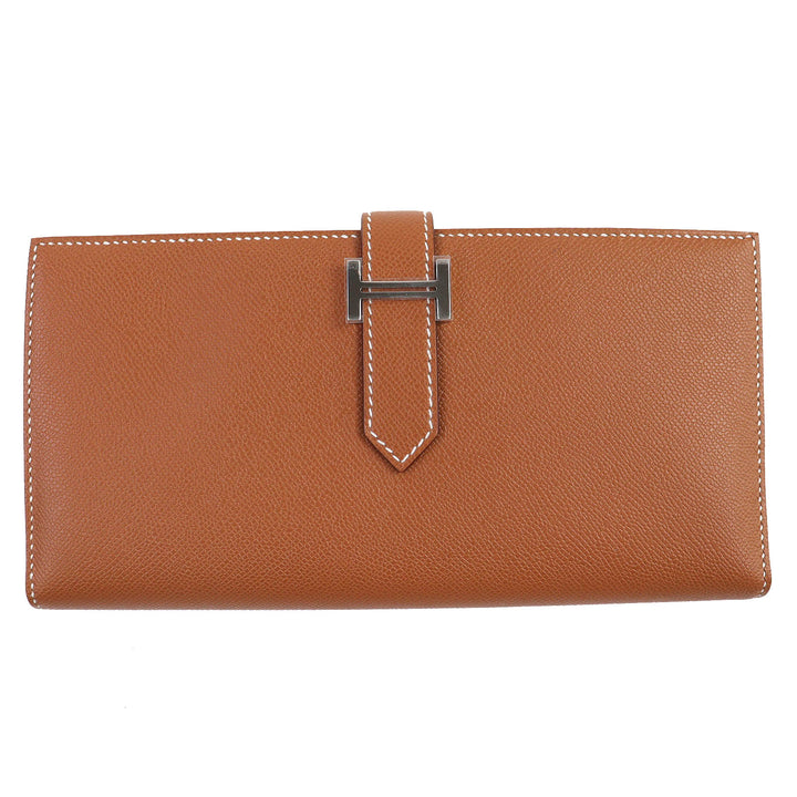 未使用品△HERMES エルメス ベアンスフレ ヴォーマダム ゴールド シルバー金具 Hロゴ ロングウォレット 長財布 W刻印 箱付き フランス製