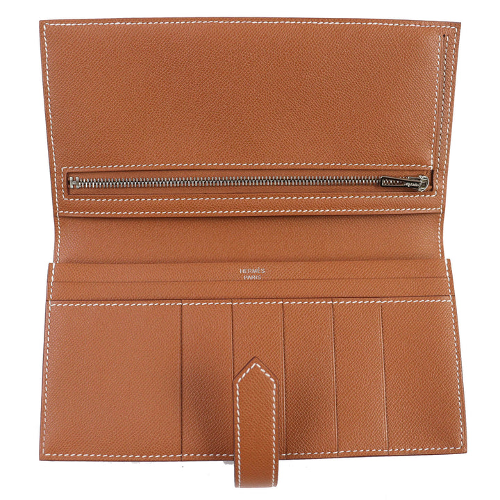 未使用品△HERMES エルメス ベアンスフレ ヴォーマダム ゴールド シルバー金具 Hロゴ ロングウォレット 長財布 W刻印 箱付き フランス製