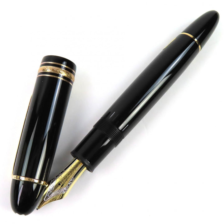 未使用品△MONTBLANC モンブラン 10575 マイスターシュテュック 149 PIX ペン先18K Mニブ 万年筆 ブラック ゴールド 箱・ケース付き
